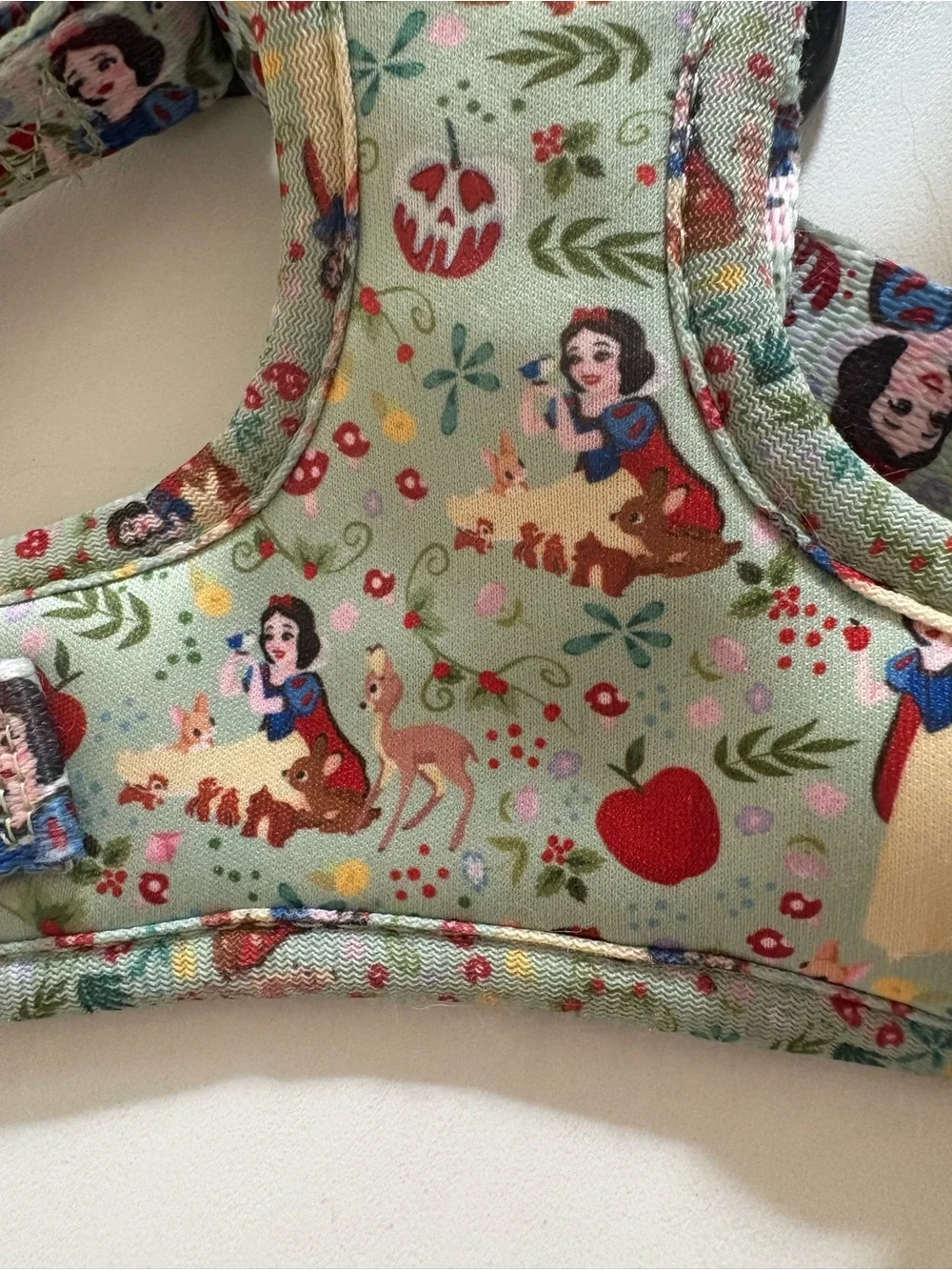 Sassy Woof Disney Snow White Pattern Padded Dog Harness - Light Green